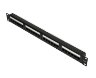 ExtraLink  Patchpanel 24p 19" 1U UTP 6 półka (czarna) - 1323228 - zdjęcie 4